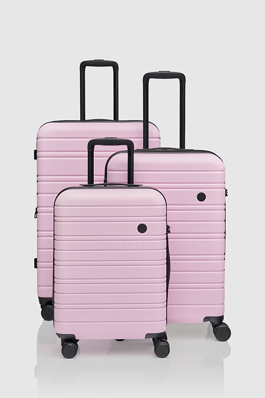 Pink 3 piece luggage set on sale