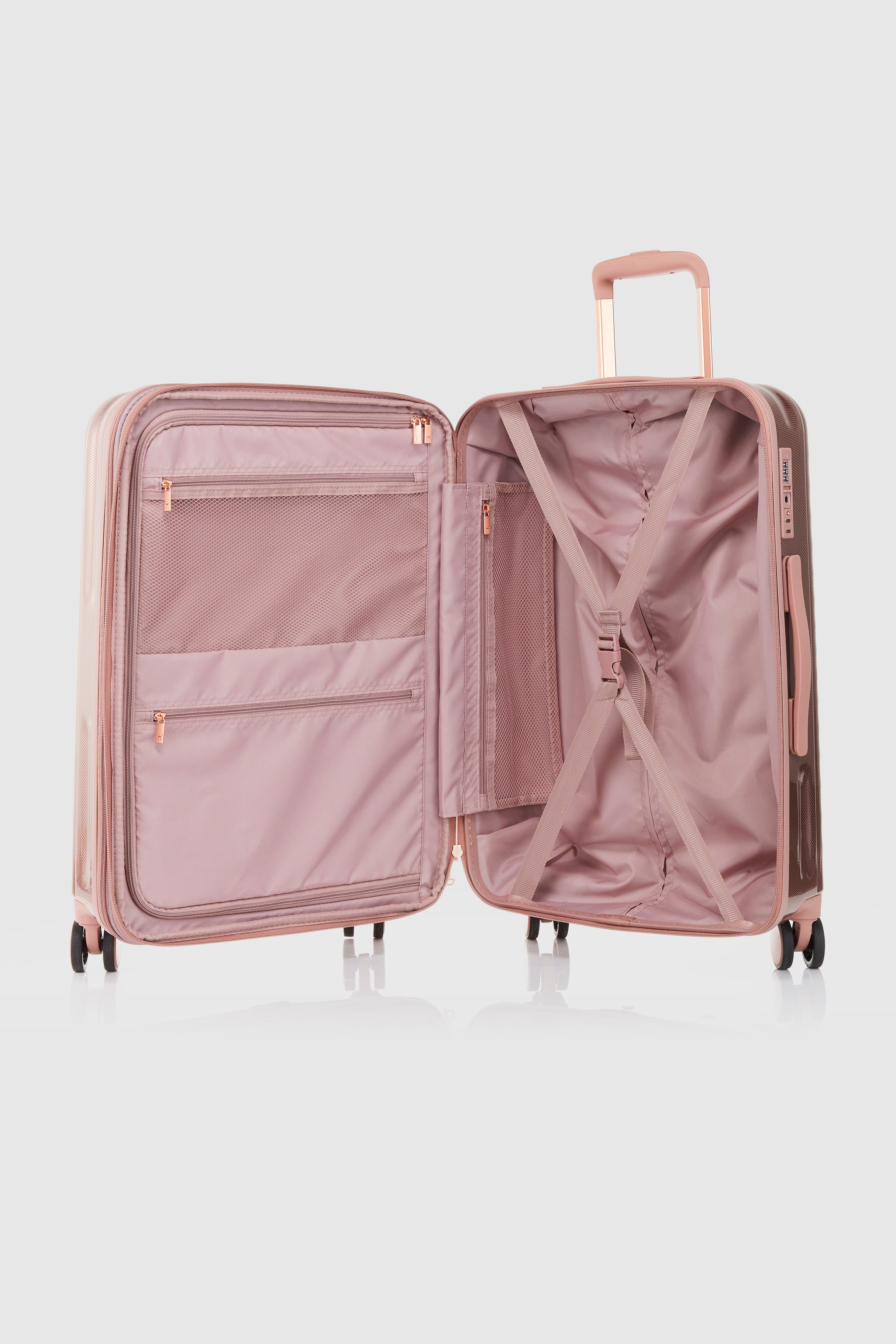 Rose gold cabin suitcase uk online