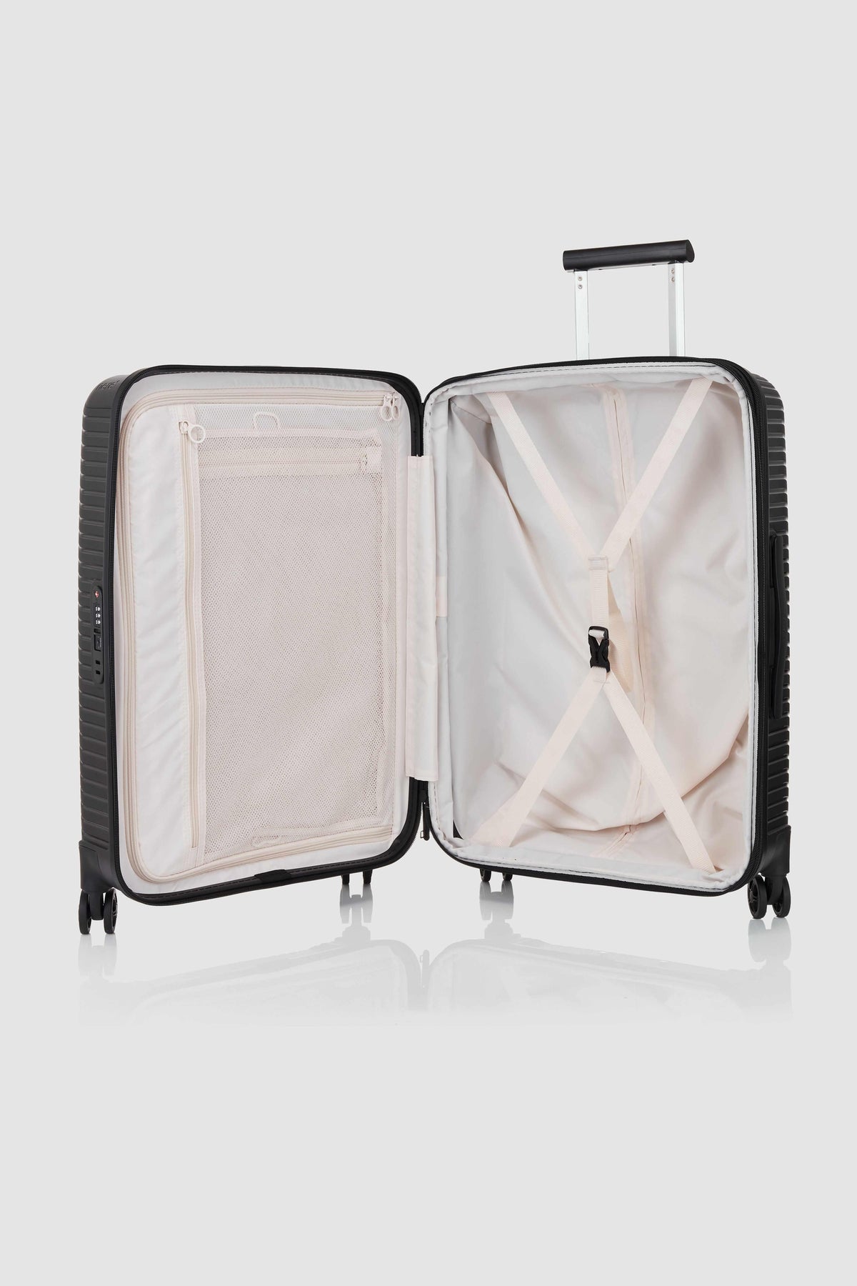 80cm Shell Bondi Checked Black Suitcase | Hard Shell 80cm Luggage – NereTravel UK