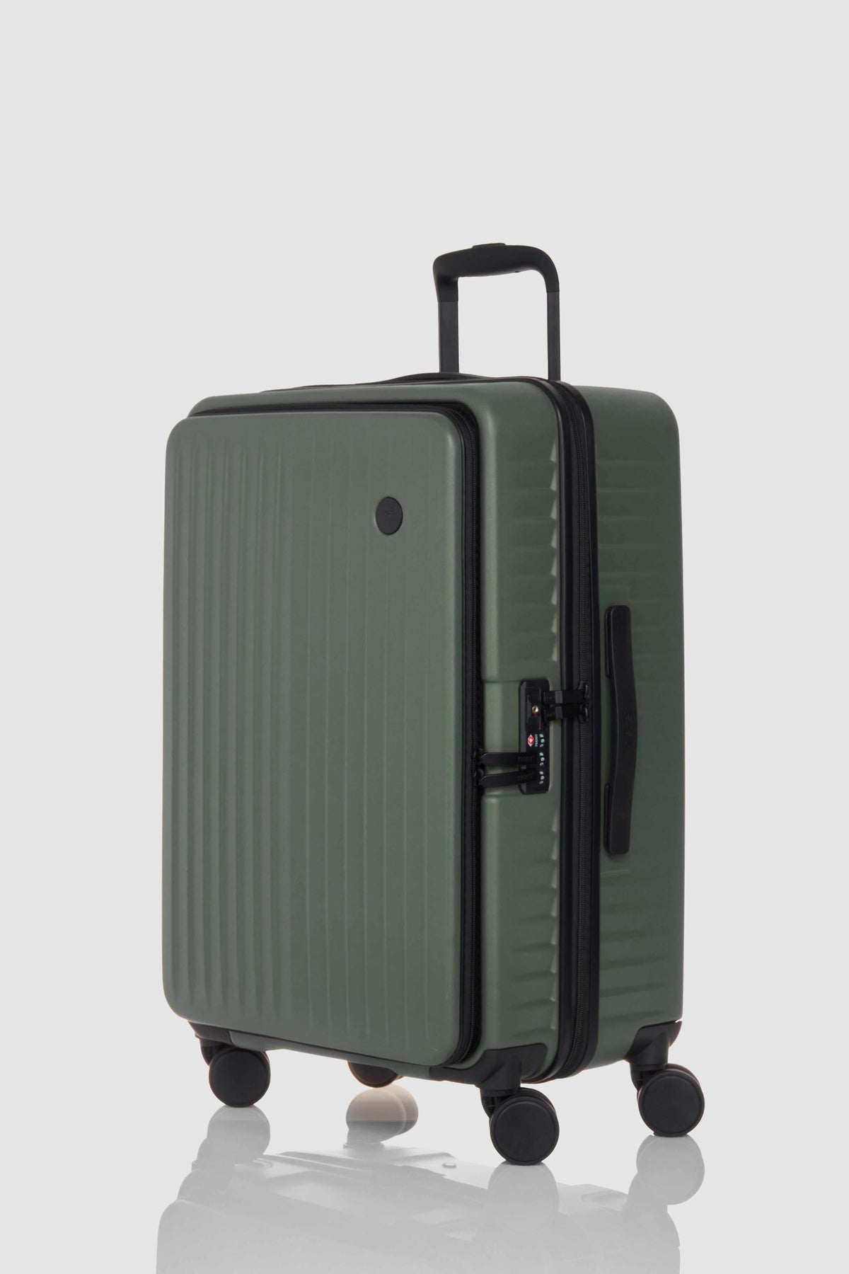 Venture Dual Open Medium Suitcase in Green | Checked Luggage ...