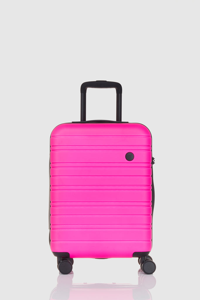 Pink and black luggage deals